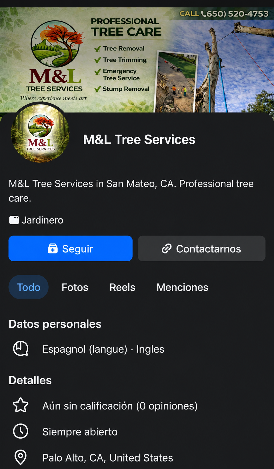 M&L Tree Services Social Media Growth